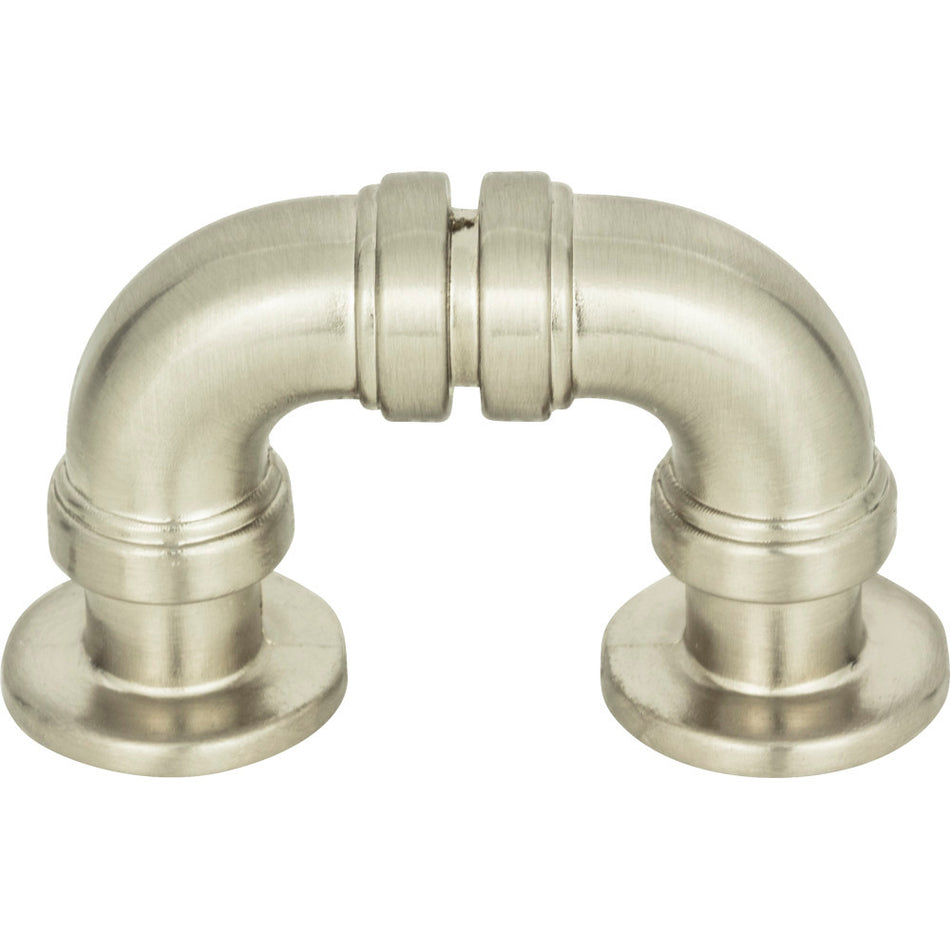 Atlas 366-BRN: 1-5/16" cc Steam Punk Finger Cabinet Pull - Brushed Nickel