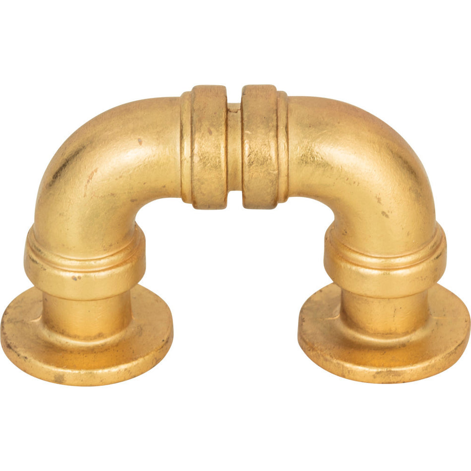 Atlas 366-UB: 1-5/16" cc Steam Punk Finger Cabinet Pull - Vintage Brass