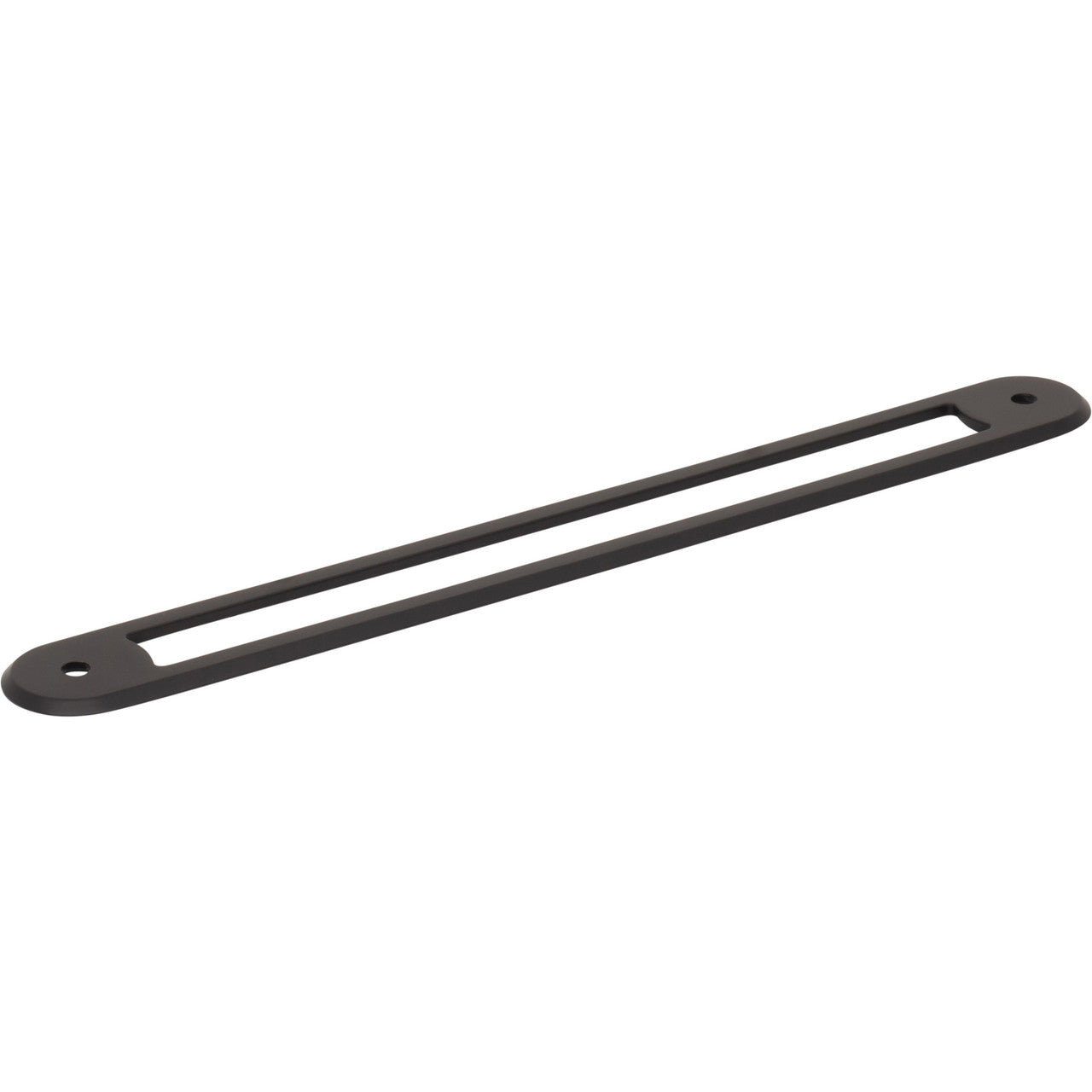 Top Knobs TK3355BLK: 7-9/16" Brockwell Oval Backplate - Flat Black