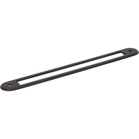 Top Knobs TK3355BLK: 7-9/16" Brockwell Oval Backplate - Flat Black
