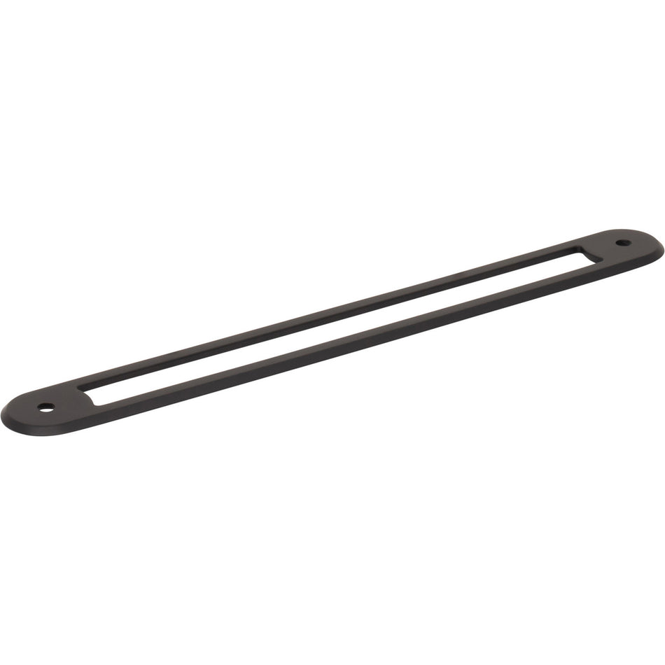 Top Knobs TK3355BLK: 7-9/16" Brockwell Oval Backplate - Flat Black