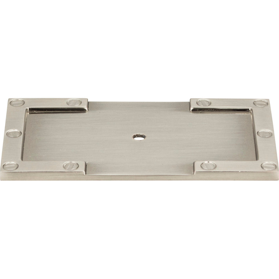 Atlas 378-BRN: 3-11/16" Campaign L-Bracket Backplate - Brushed Nickel