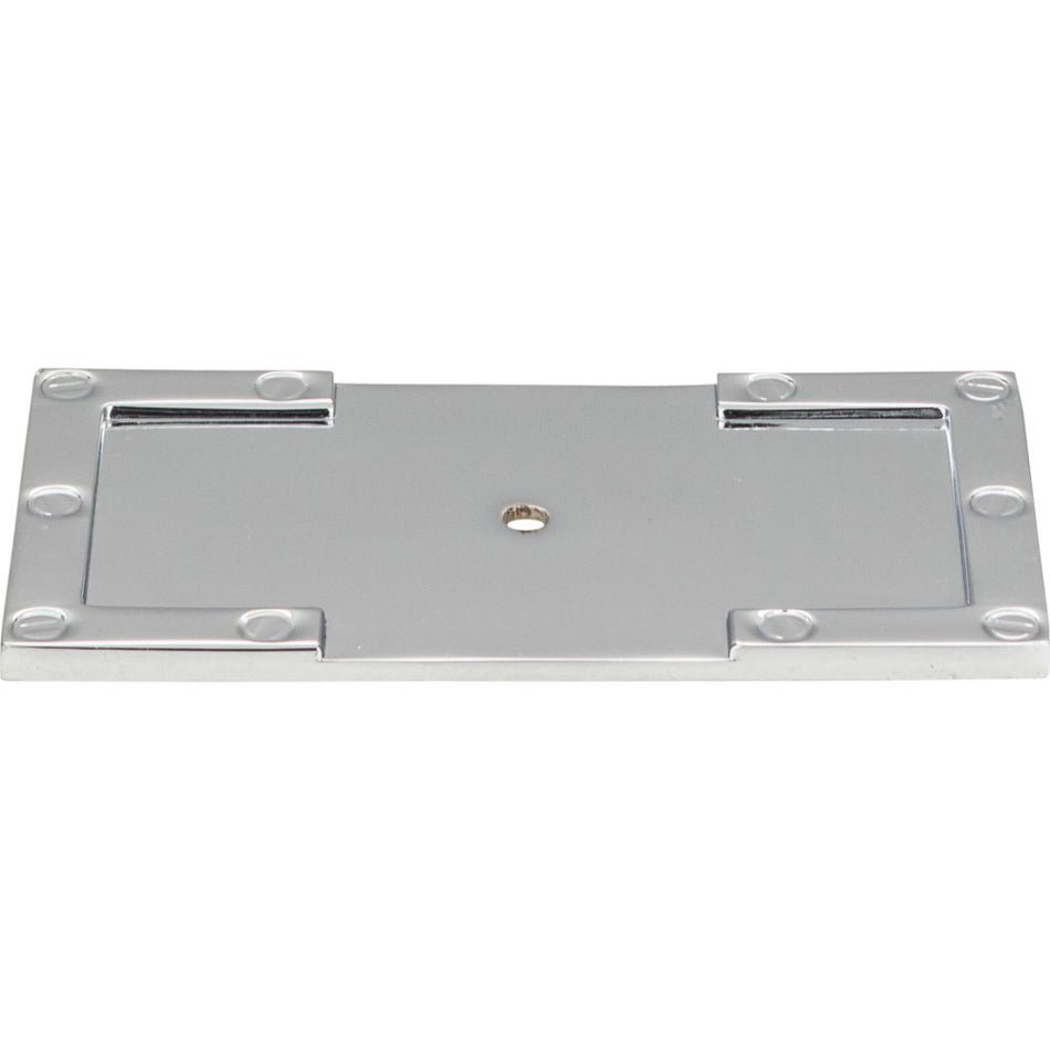 Atlas 378-CH: 3-11/16" Campaign L-Bracket Backplate - Polished Chrome