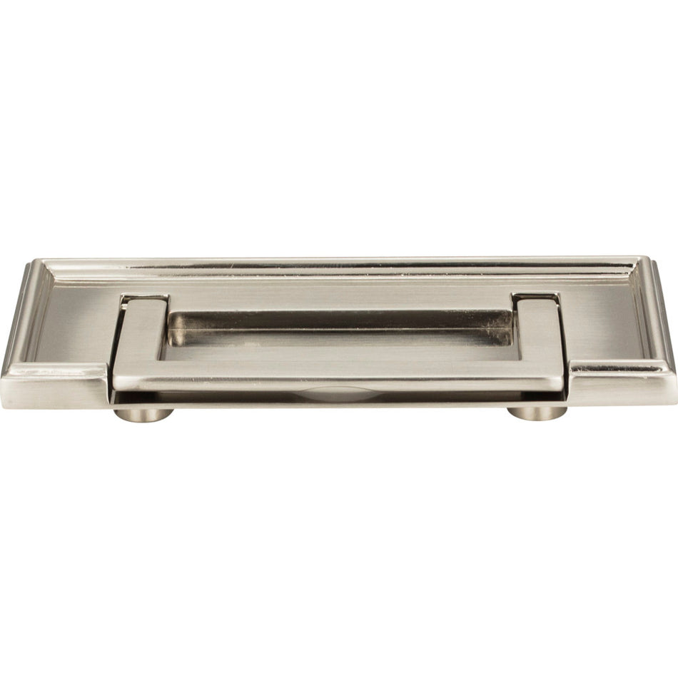 Atlas 381-BRN: 3" cc Campaign Rope Drop Cabinet Pull - Brushed Nickel