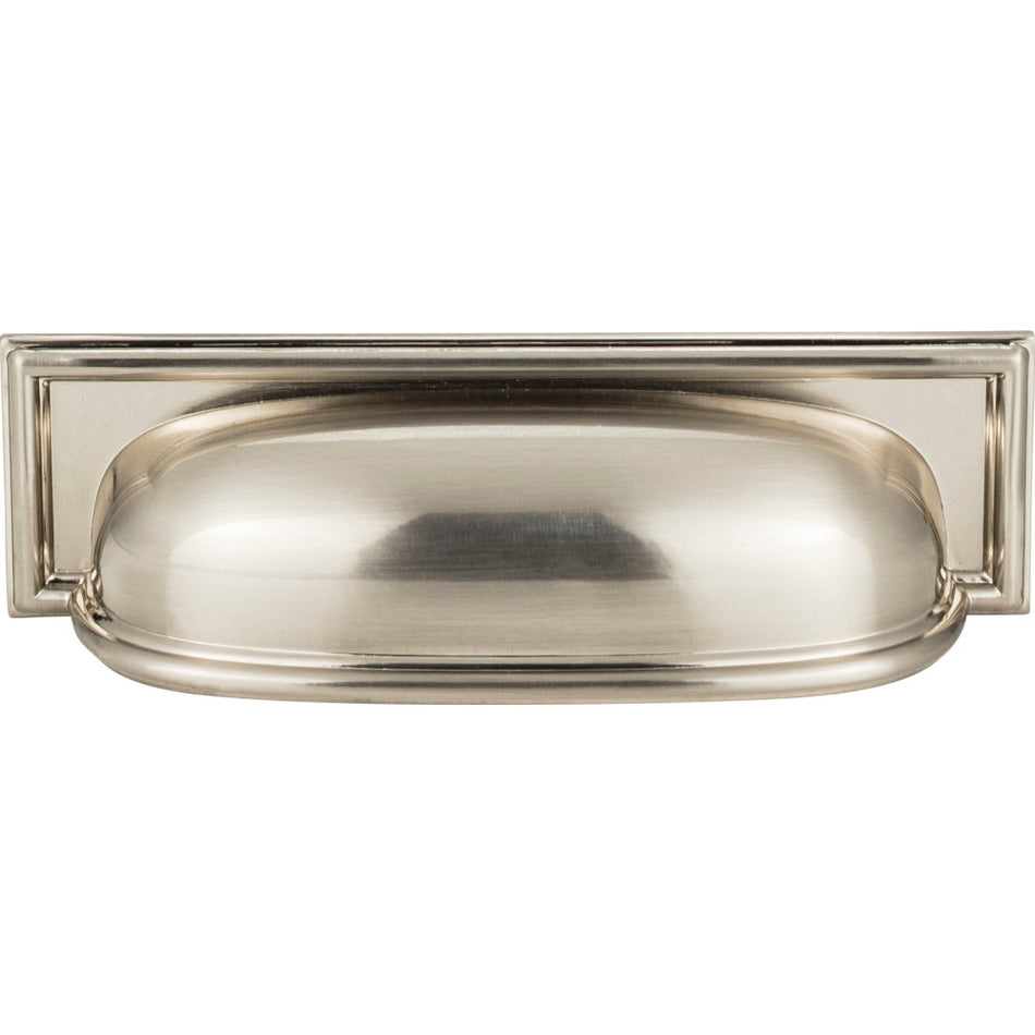 Atlas 383-BRN: 3-3/4" cc Campaign Rope Cup Cabinet Pull - Brushed Nickel