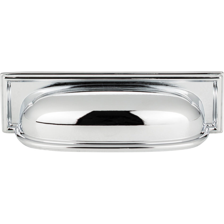 Atlas 383-CH: 3-3/4" cc Campaign Rope Cup Cabinet Pull - Polished Chrome