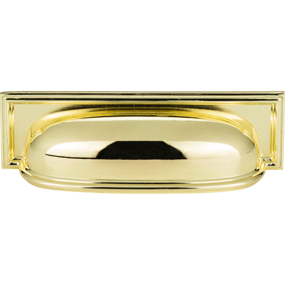 Atlas 383-PB: 3-3/4" cc Campaign Rope Cup Cabinet Pull - Polished Brass
