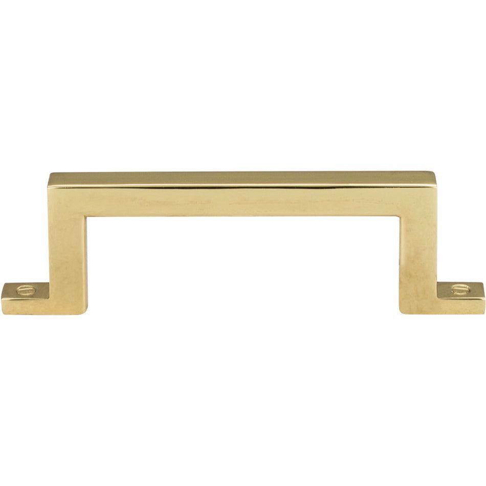 Atlas 384-PB: 3" cc Campaign Bar Cabinet Pull - Polished Brass
