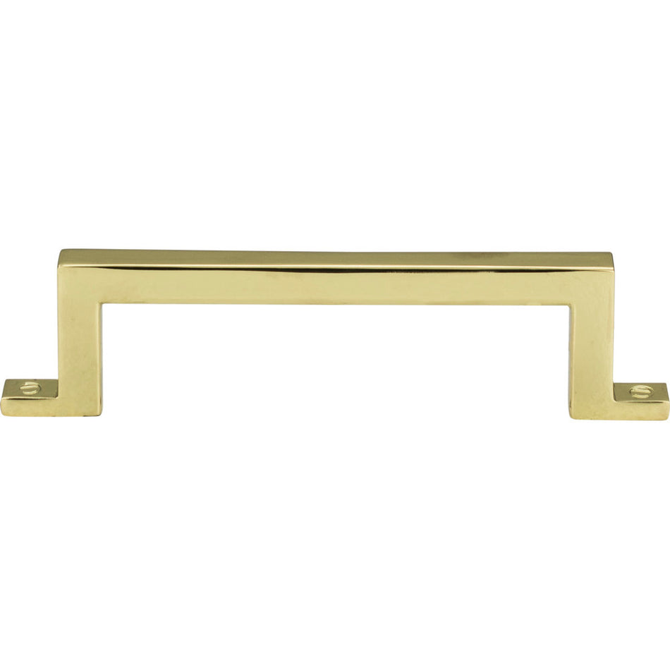 Atlas 385-PB: 3-3/4" cc Campaign Bar Cabinet Pull - Polished Brass