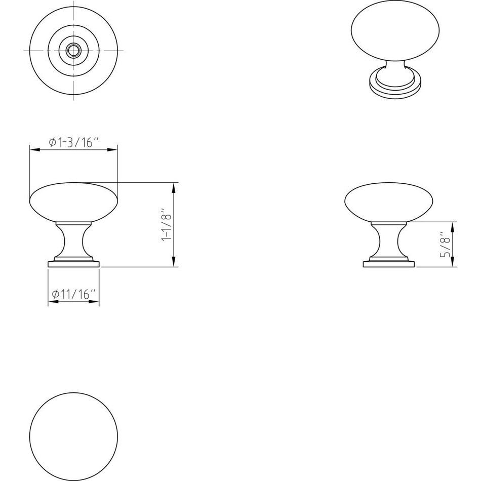 Elements 3910-AB: 1-3/16" Madison Round Cabinet Knob - Brushed Antique Brass