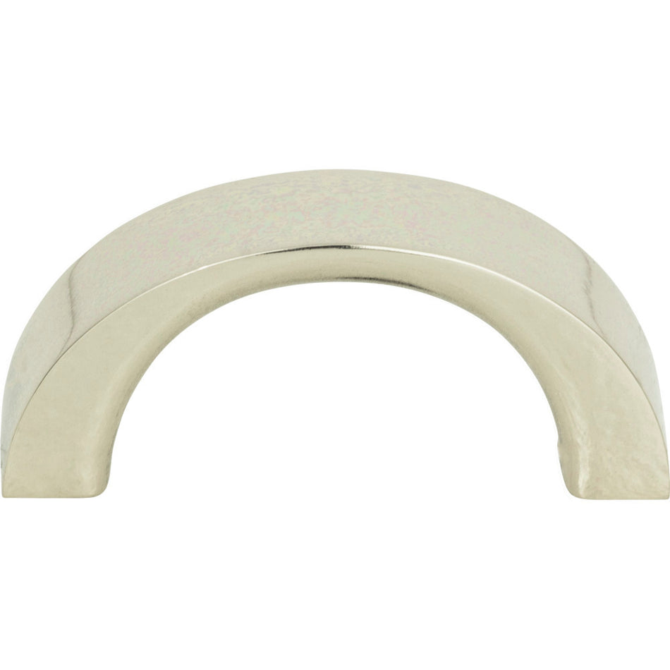 Atlas 396-PN: 1-7/16" cc Tableau Curved Handle - Polished Nickel