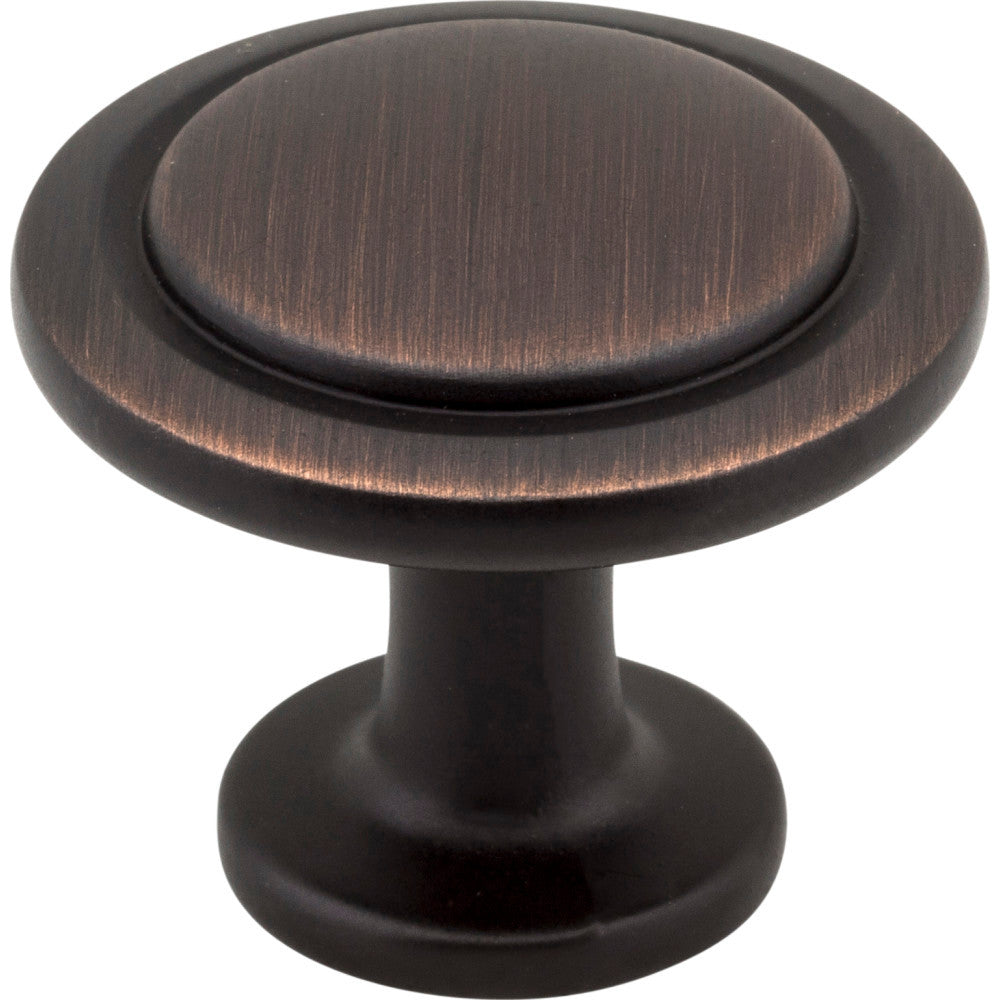 Elements 3960-DBAC: 1-1/4" Gatsby Round Cabinet Knob - Brushed Oil Rubbed Bronze