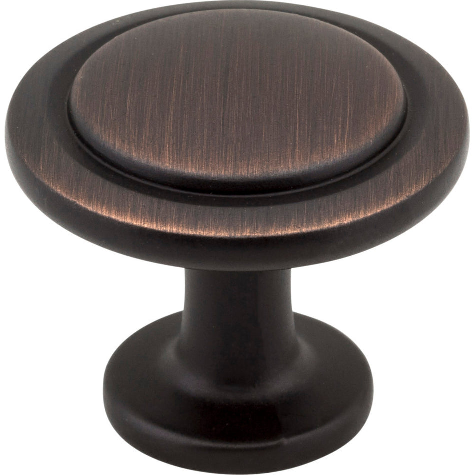 Elements 3960-DBAC: 1-1/4" Gatsby Round Cabinet Knob - Brushed Oil Rubbed Bronze