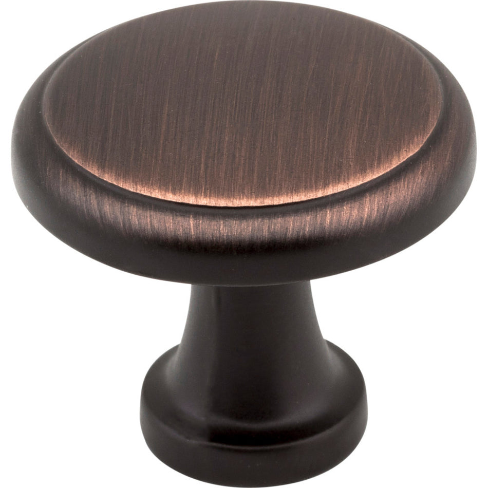 Elements 3970-DBAC: 1-3/16" Gatsby Round Cabinet Knob - Brushed Oil Rubbed Bronze