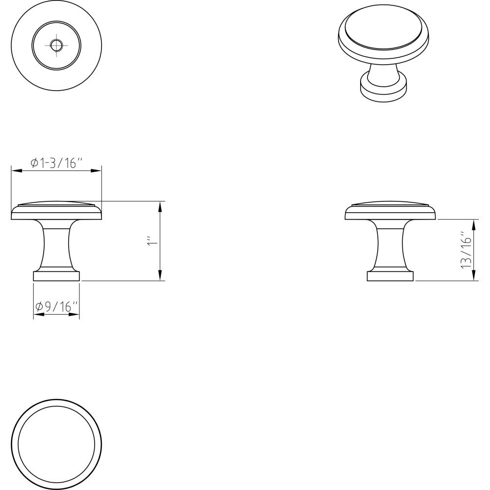 Elements 3970-SN: 1-3/16" Gatsby Round Cabinet Knob - Satin Nickel