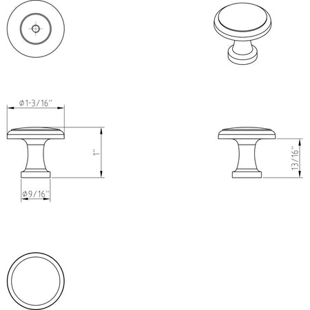 Elements 3970-SN: 1-3/16" Gatsby Round Cabinet Knob - Satin Nickel