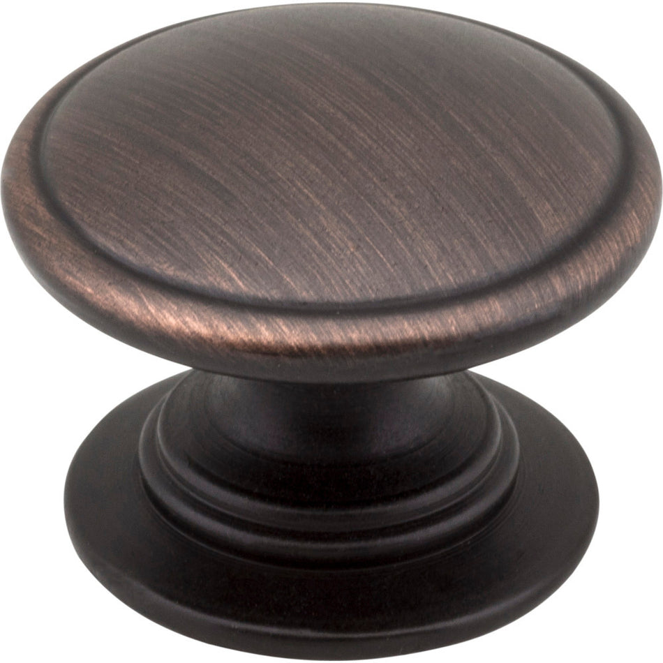 Jeffrey Alexander 3980-DBAC: 1-1/4" Durham Round Cabinet Knob - Brushed Oil Rubbed Bronze