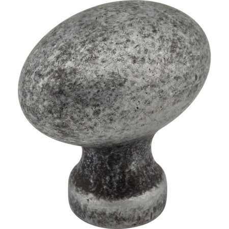 Jeffrey Alexander 3990-SIM: 1-3/16" Bordeaux Egg Cabinet Knob - Distressed Antique Silver