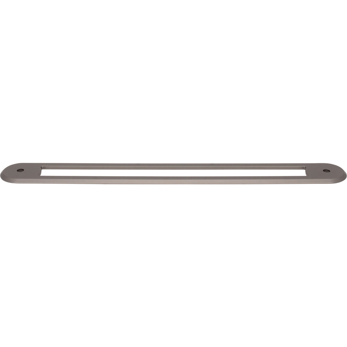Top Knobs TK3358AG: 12" cc Brockwell Oval Backplate - Ash Gray