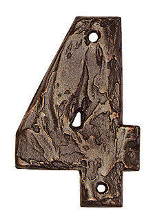 Hawk Hill RN4CO: 4-3/4" Rustic Numeral 4 - Copper
