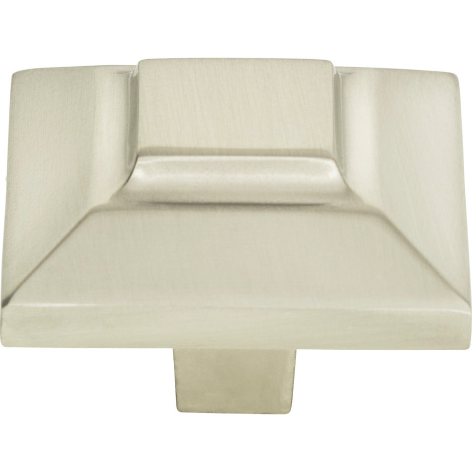 Atlas 4002-BRN: 1-1/2" Trocadero Square Cabinet Knob - Brushed Nickel