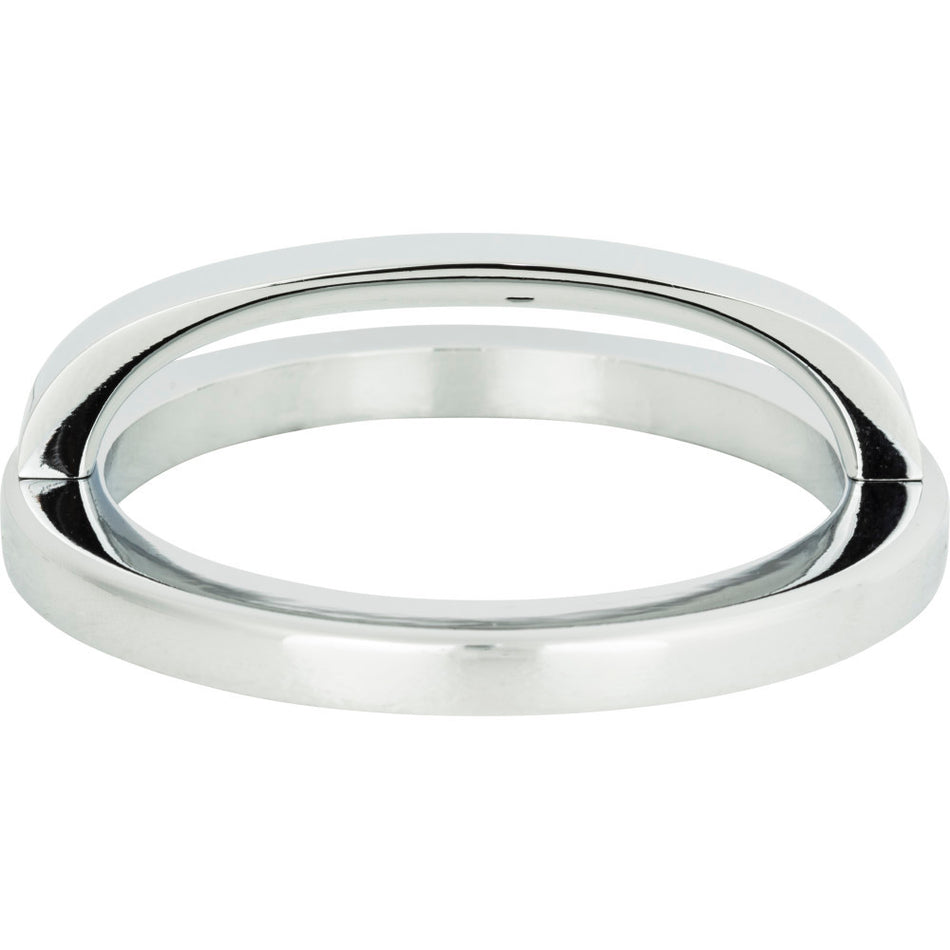 Atlas 407-CH: 3-3/8" Tableau Round Base & Top Cabinet Pull - Polished Chrome