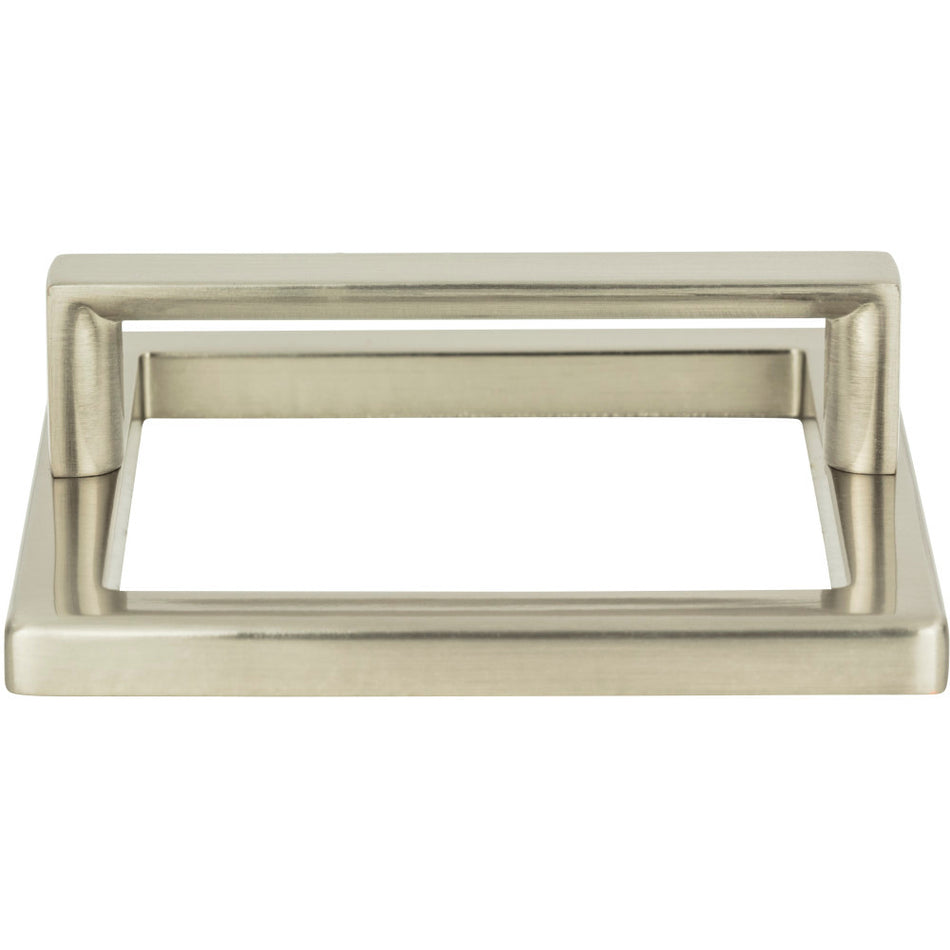 Atlas 411-BN: 3-3/8" Tableau Square Base & Top Cabinet Pull - Brushed Nickel