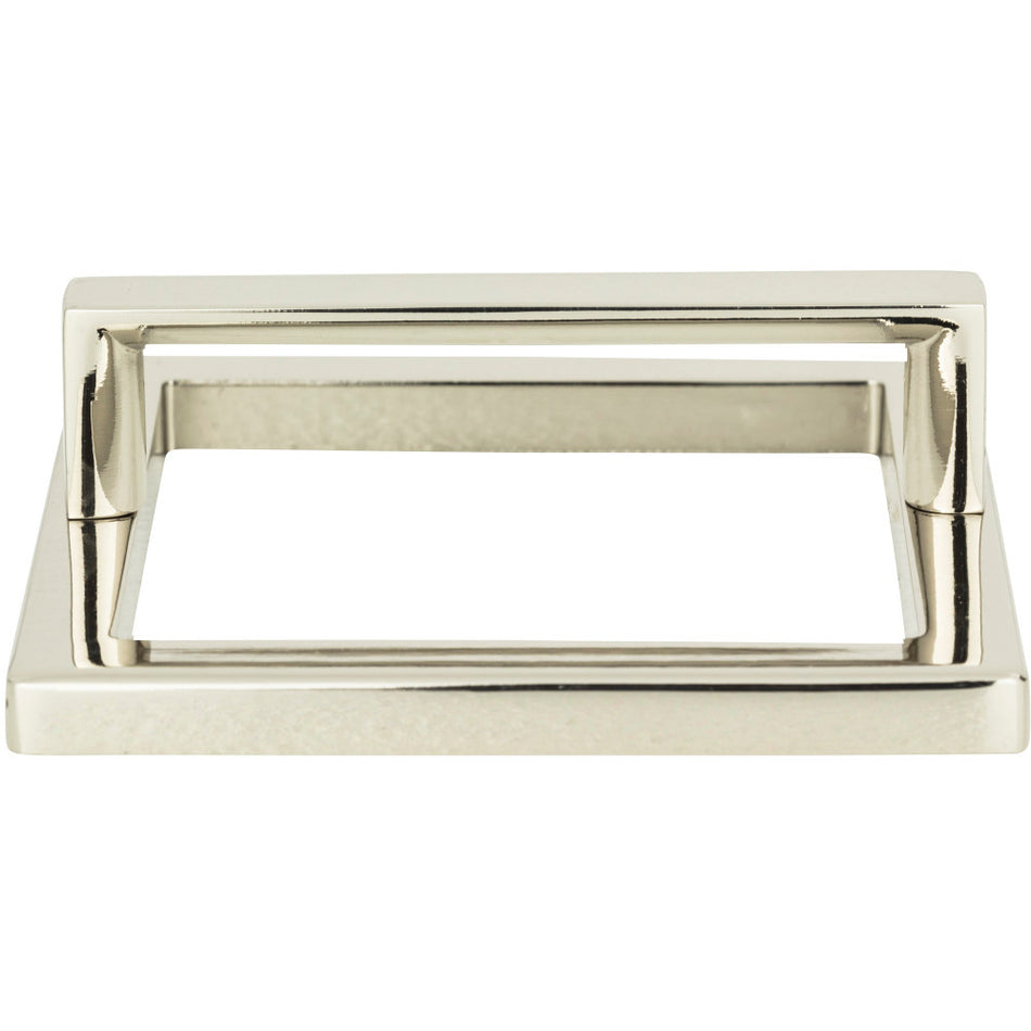 Atlas 411-PN: 3-3/8" Tableau Square Base & Top Cabinet Pull - Polished Nickel