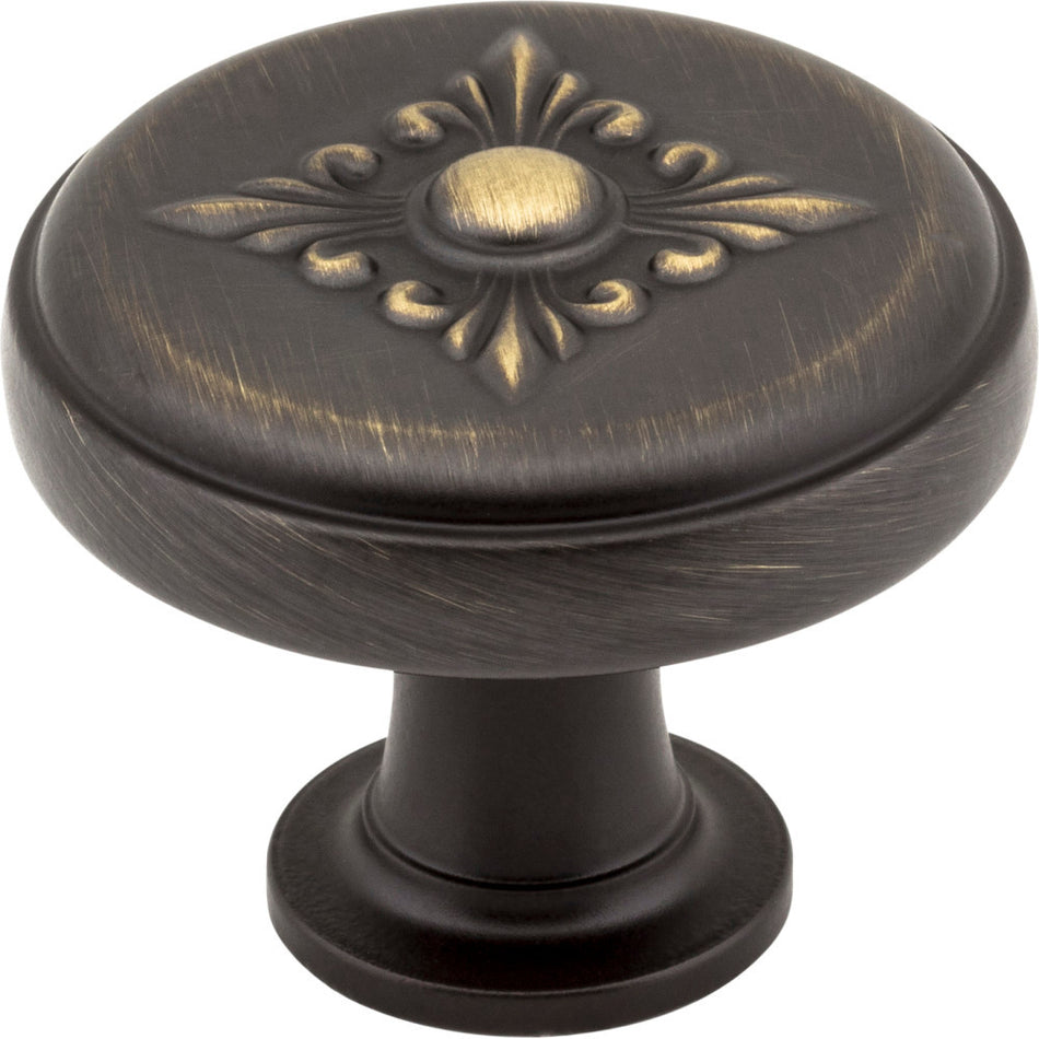 Jeffrey Alexander 417ABSB: 1-3/8" Lafayette Round Cabinet Knob - Antique Brushed Satin Brass