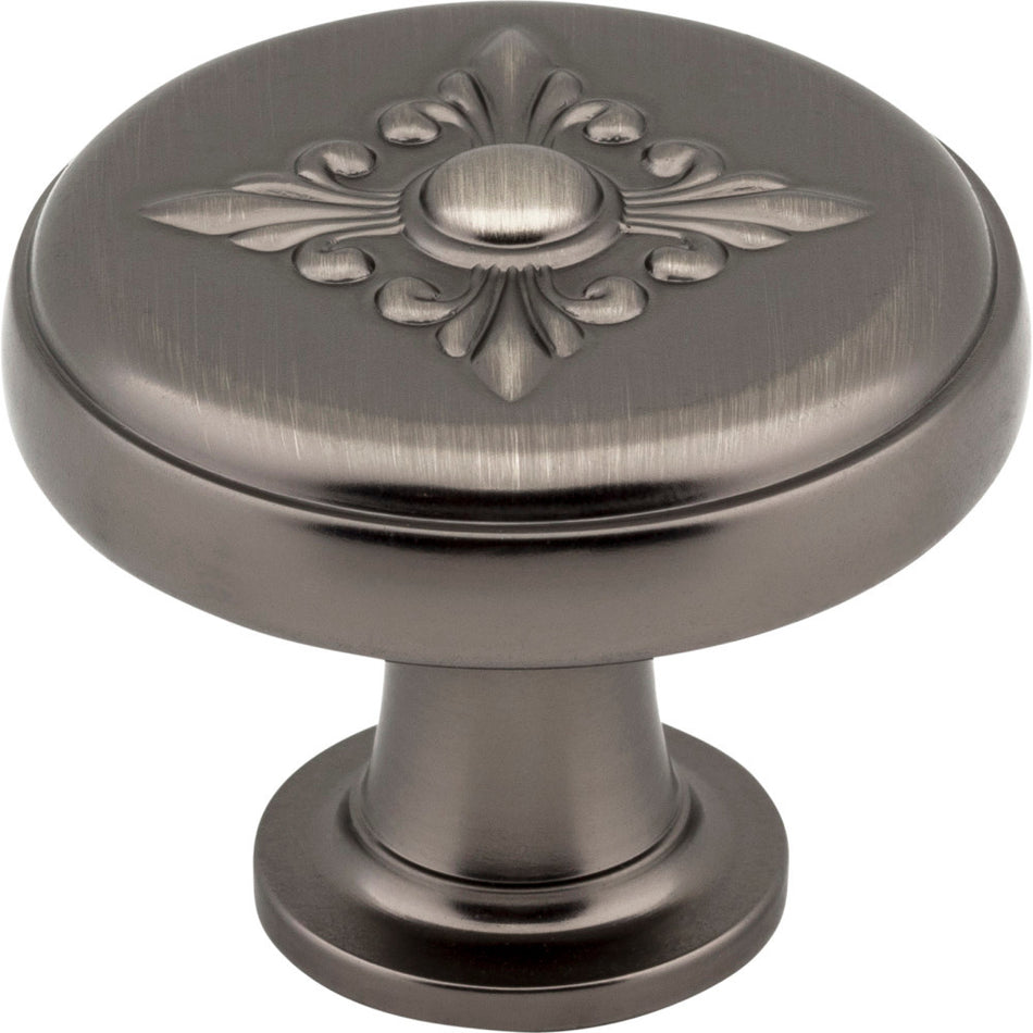 Jeffrey Alexander 417BNBDL: 1-3/8" Lafayette Round Cabinet Knob - Brushed Pewter