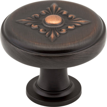Jeffrey Alexander 417DBAC: 1-3/8" Lafayette Round Cabinet Knob - Brushed Oil Rubbed Bronze