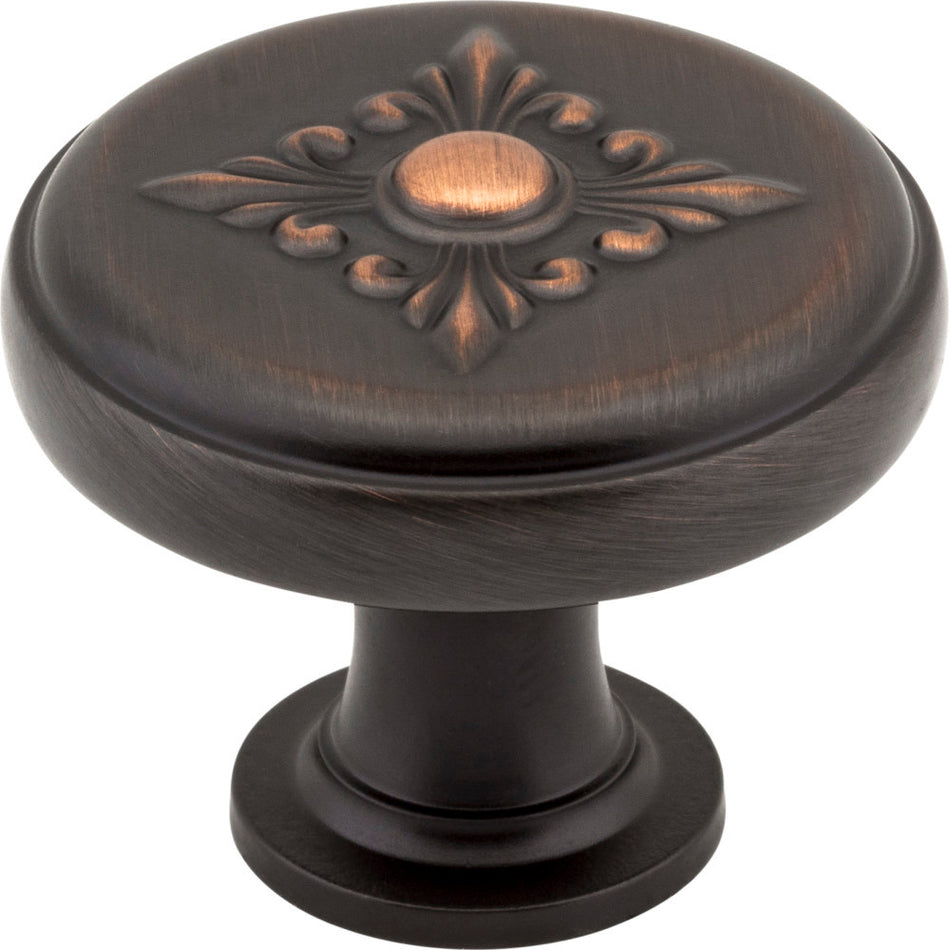 Jeffrey Alexander 417DBAC: 1-3/8" Lafayette Round Cabinet Knob - Brushed Oil Rubbed Bronze
