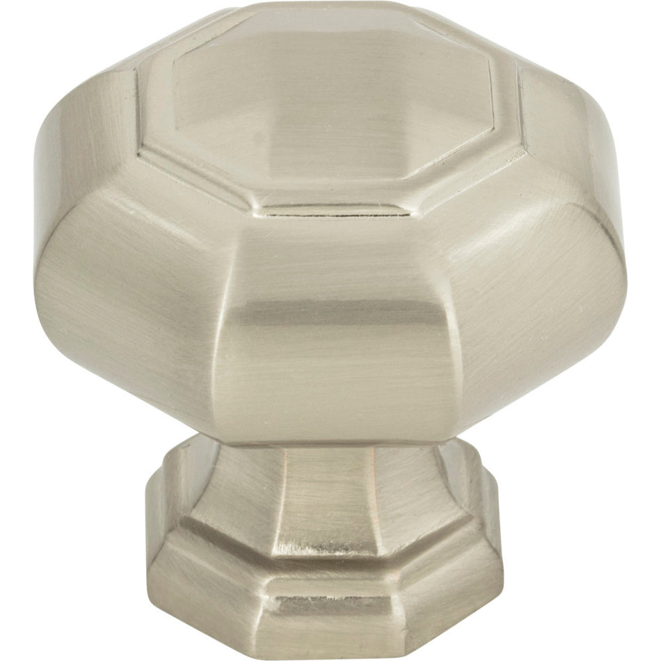 Atlas 418-BRN: 1-1/4" Elizabeth Cabinet Knob - Brushed Nickel