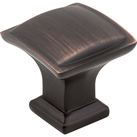 Jeffrey Alexander 435DBAC: 1-1/4" Annadale Square Cabinet Knob - Brushed Oil Rubbed Bronze