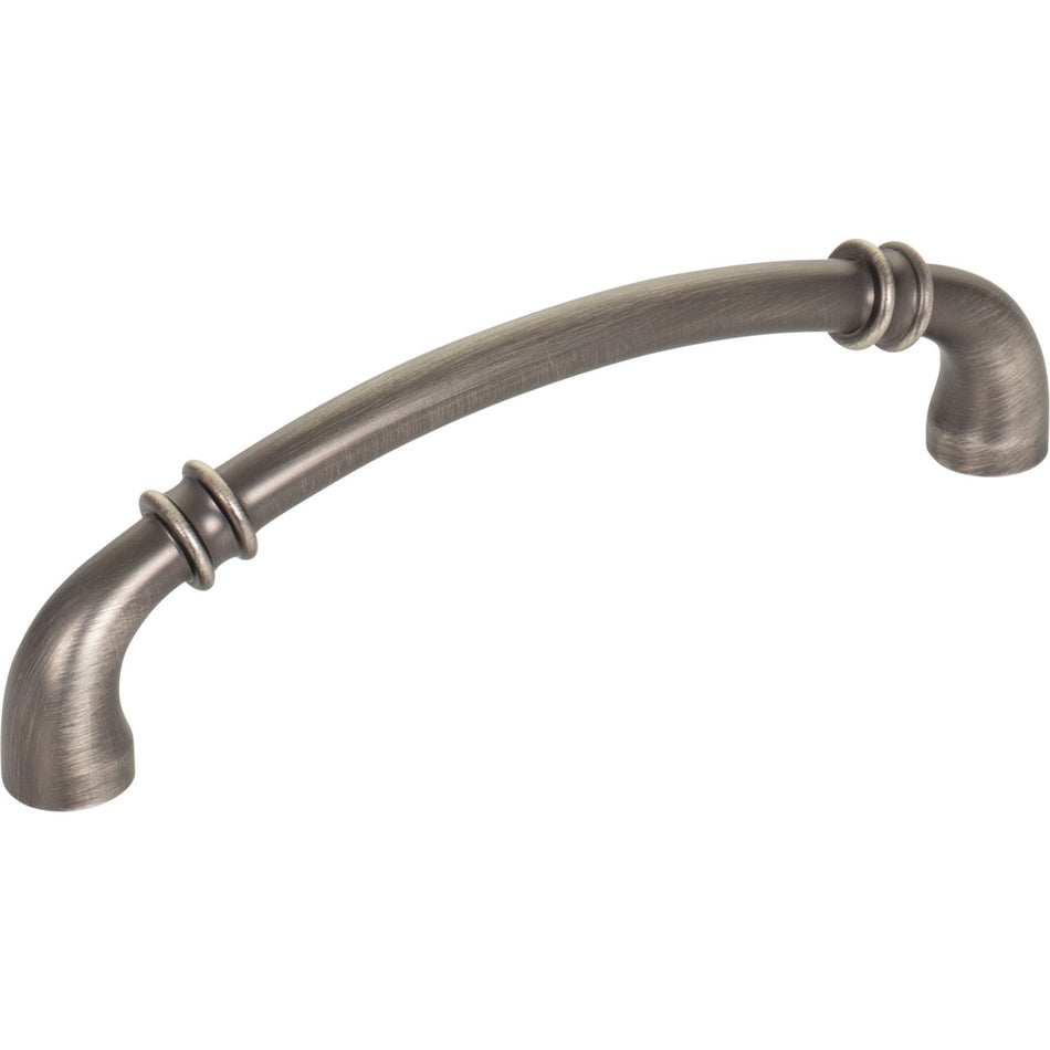Jeffrey Alexander 445-128BNBDL: 128mm cc Marie Cabinet Pull - Brushed Pewter