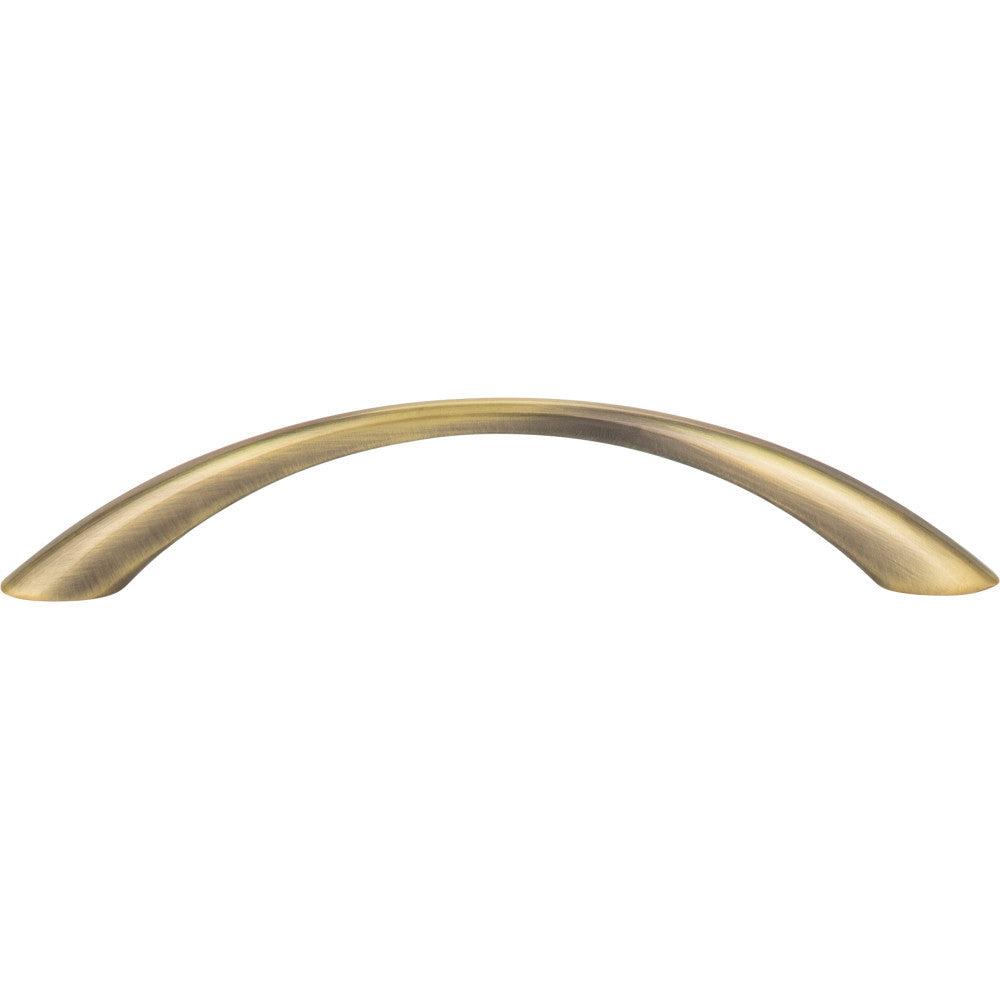 Elements 4655AB: 128 mm cc Kingsport Bow Cabinet Pull - Brushed Antique Brass