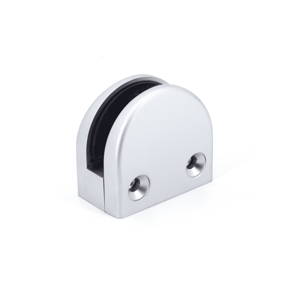 Sugatsune 4814ZN1: 55mm Half-round Glass Clamp - Matte Chrome