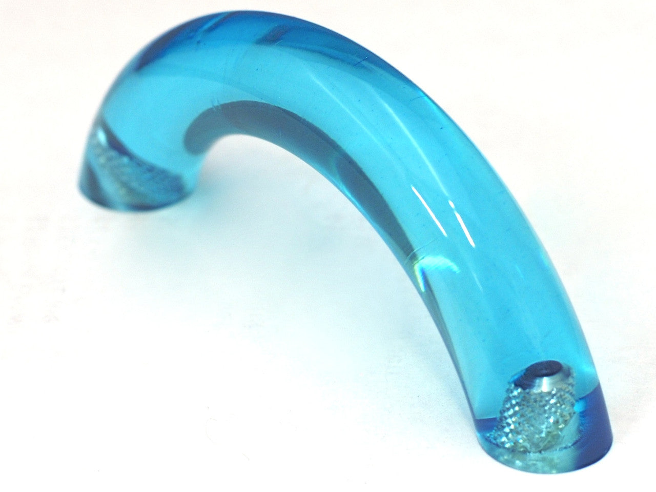 Cal Crystal 5-507-1: 3" cc Exxel Bow Cabinet Pull - Clear Caribbean Blue