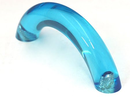 Cal Crystal 5-507-1: 3" cc Exxel Bow Cabinet Pull - Clear Caribbean Blue