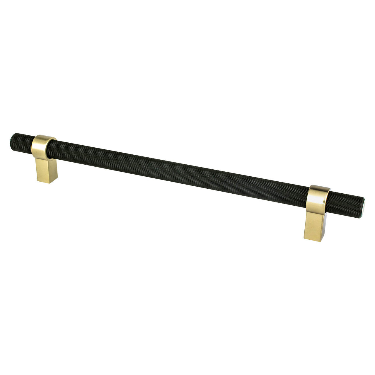 Berenson 5058-455MDB: 224mm cc Radial Reign Cabinet Pull - Matte Black/Modern Brushed Gold