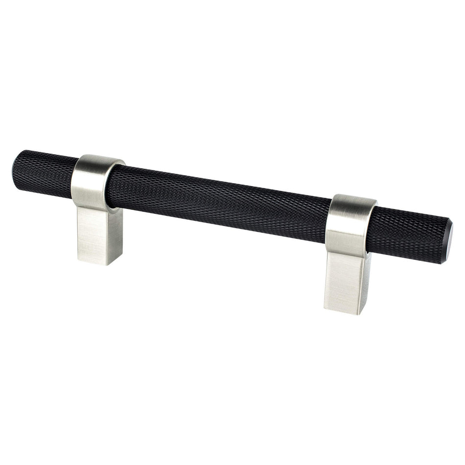 Berenson 5061-455BPN: 96mm cc Radial Reign Cabinet Pull - Matte Black/Brushed Nickel