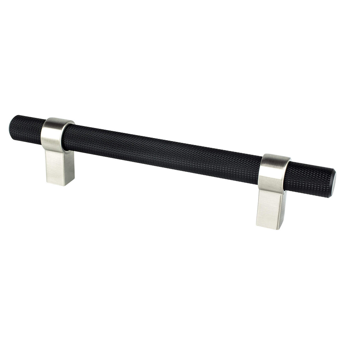 Berenson 5062-455BPN: 128mm cc Radial Reign Cabinet Pull - Matte Black/Brushed Nickel