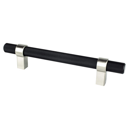 Berenson 5062-455BPN: 128mm cc Radial Reign Cabinet Pull - Matte Black/Brushed Nickel