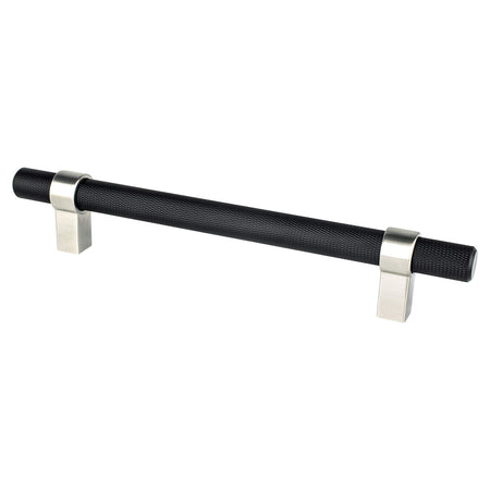 Berenson 5063-455BPN: 160mm cc Radial Reign Cabinet Pull - Matte Black/Brushed Nickel
