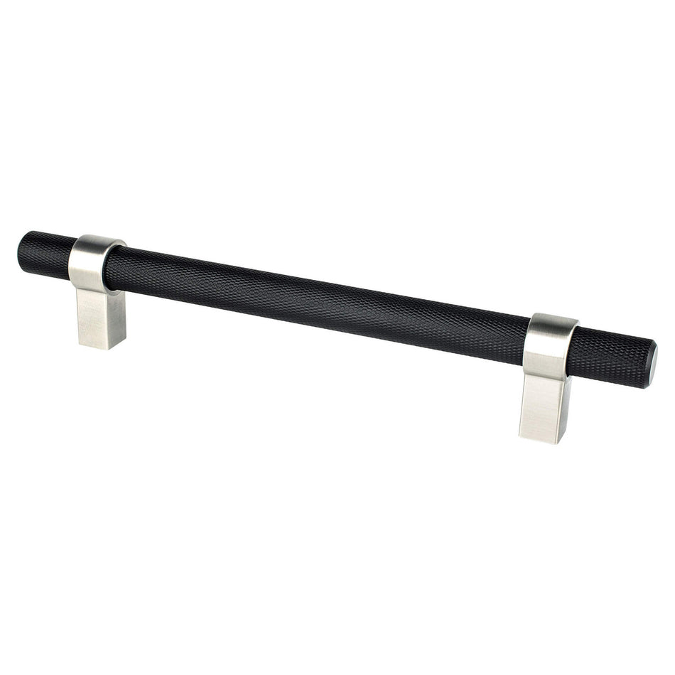 Berenson 5063-455BPN: 160mm cc Radial Reign Cabinet Pull - Matte Black/Brushed Nickel