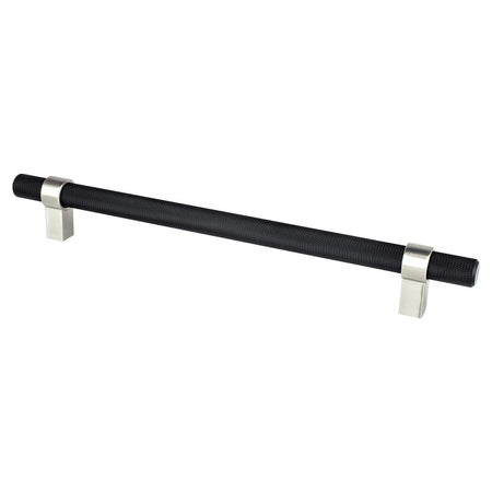 Berenson 5064-455BPN: 224mm cc Radial Reign Cabinet Pull - Matte Black/Brushed Nickel