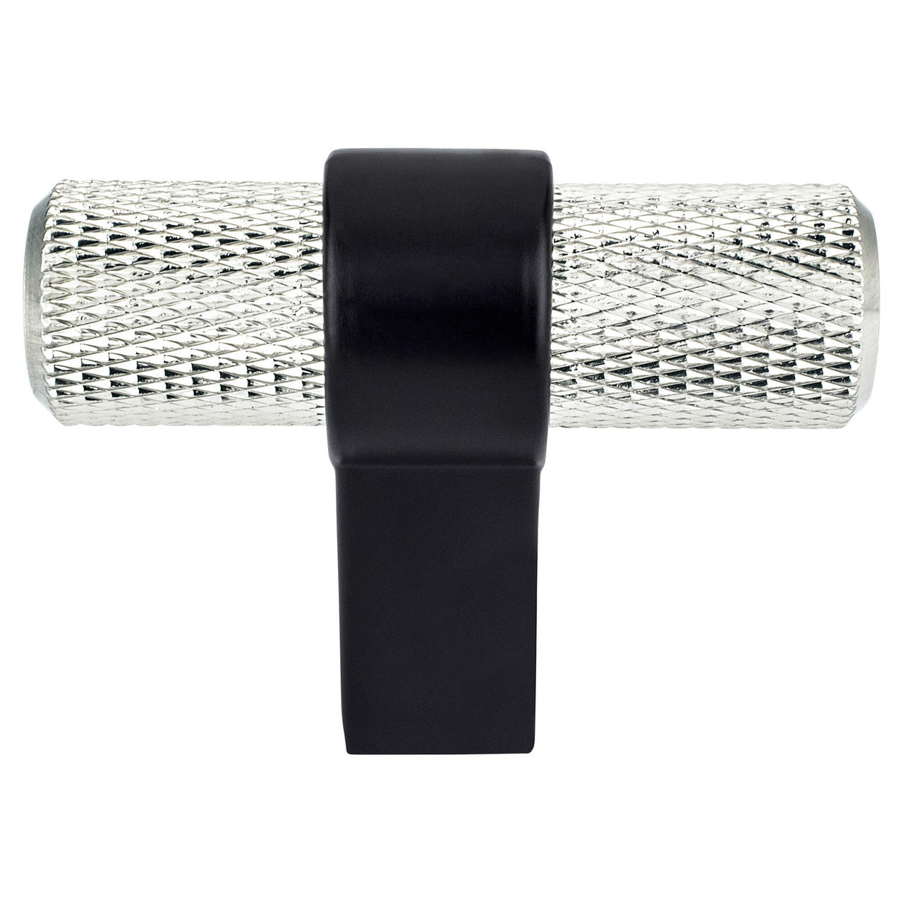 Berenson 5066-4BPN55: 2" Radial Reign T-Bar Cabinet Knob - Brushed Nicke/Matte Black