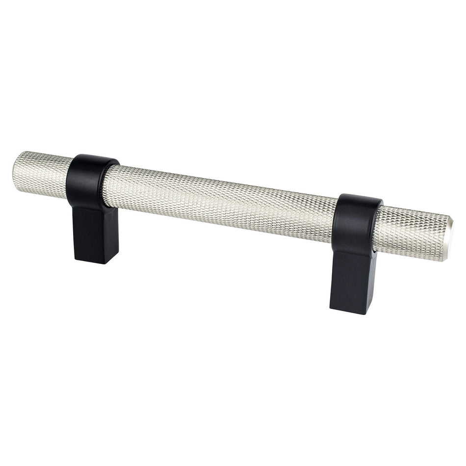 Berenson 5067-4BPN55: 96mm cc Radial Reign Cabinet Pull - Brushed Nicke/Matte Black