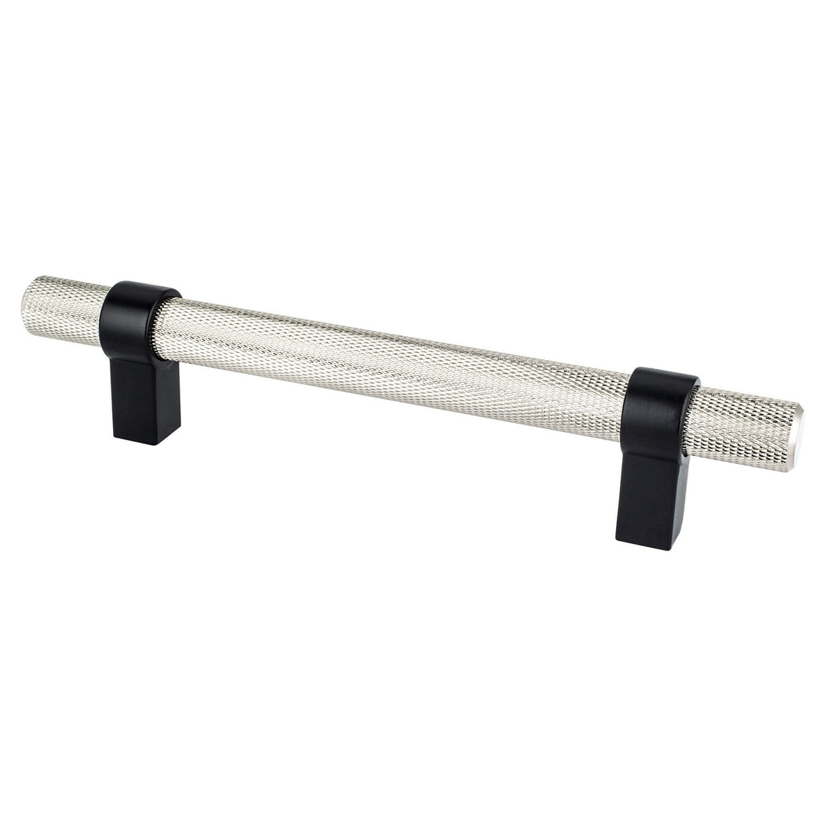 Berenson 5068-4BPN55: 128mm cc Radial Reign Cabinet Pull - Brushed Nicke/Matte Black