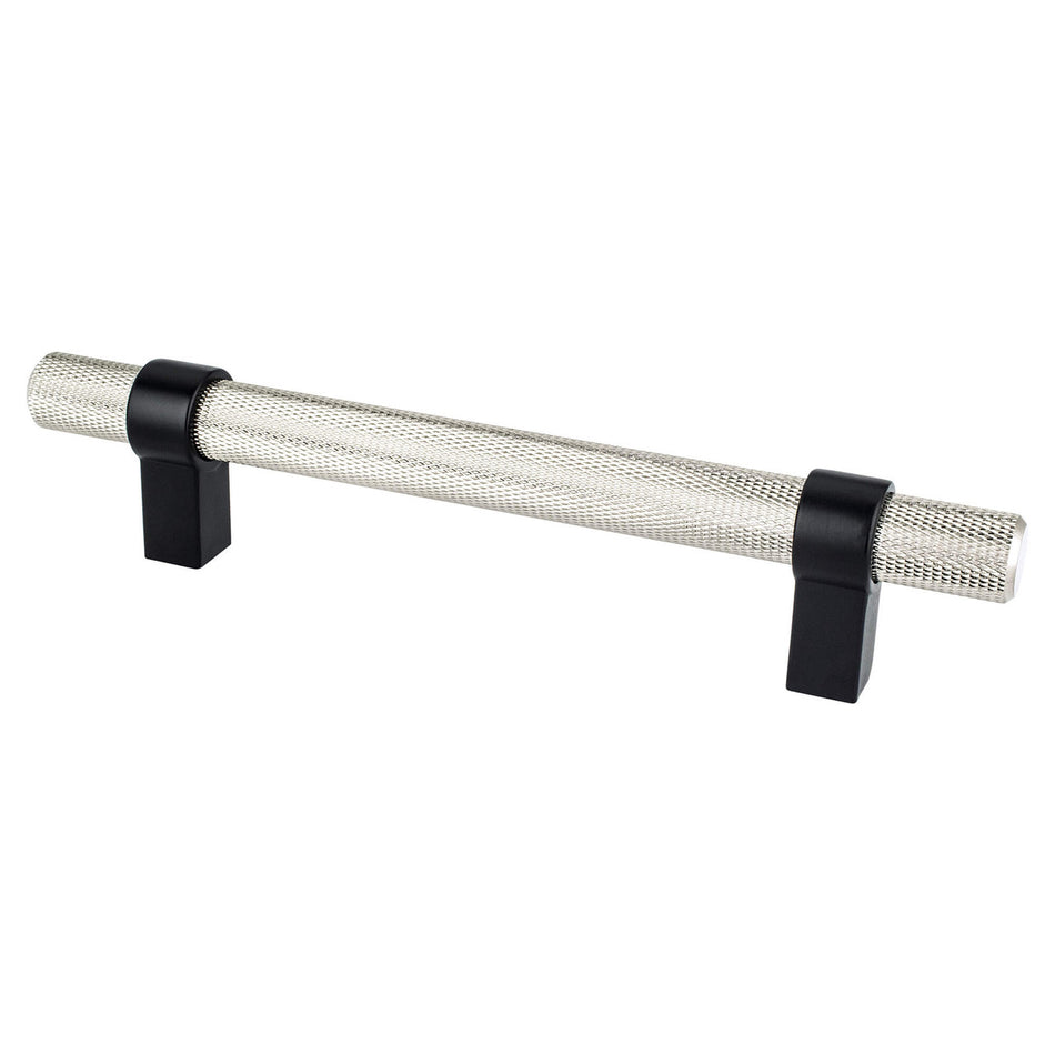Berenson 5068-4BPN55: 128mm cc Radial Reign Cabinet Pull - Brushed Nicke/Matte Black